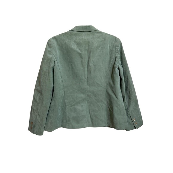 Abe Schrader Faux Suede Blazer Jacket Size M? Green Vintage Union Made In USA - Picture 2 of 5